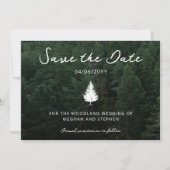 Fir Tree Silhouette Forest Landschap Foto bruiloft Save The Date (Voorkant)