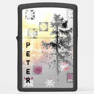 Fir Tree & Snowflakes & Jouw naam Hoesje-Mate iPho