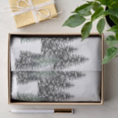 Fir Trees Black Pine Green over whitepapier Tissuepapier (Geschenk)
