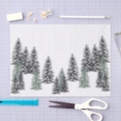 Fir Trees Black Pine Green over whitepapier Tissuepapier (Craft)