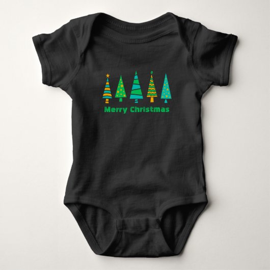 Fir Trees Kerstmis Baby Bodysuit (Voorkant)