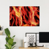 Fire Abstract Flame Red Gold Art Poster (Thuiskantoor)