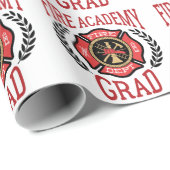 Fire Academy Afstudeerder Afstuderen Cadeaupapier (Rol Hoek)