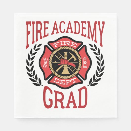 Fire Academy Afstudeerder Afstuderen Servet (Voorkant)