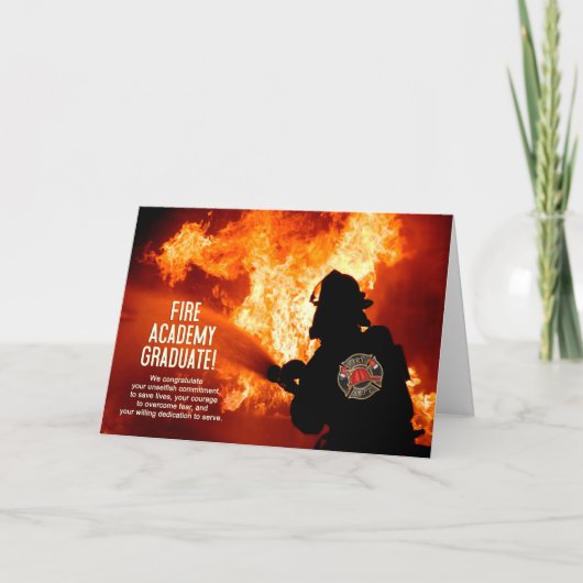 Fire Academy Afstuderen Gefeliciteerd Kaart (Voorkant)