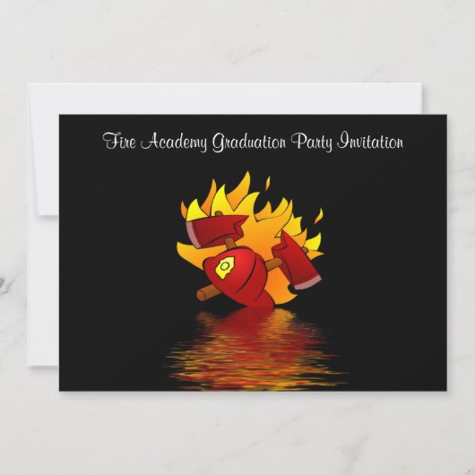 Fire Academy Graduy Party Invitation Fireman Kaart (Voorkant)