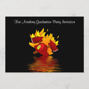 Fire Academy Graduy Party Invitation Fireman Kaart