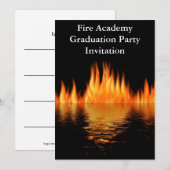 Fire Academy Graduy Party Invitation Fireman Kaart (Voorkant / Achterkant)