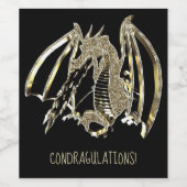 Fire-ademende Dragon aangepaste tekst Constructies Wijn Etiket (Enkel label)