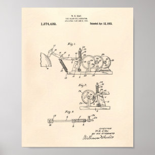 Fire Alarm Bell 1921 Patent Art - Old Peper Poster