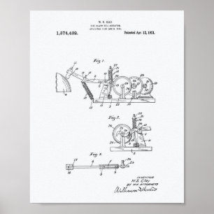 Fire Alarm Bell 1921 Patent Art - Witboek Poster