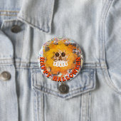 Fire and Flame Halloween Scull Ronde Button 7,6 Cm (In situ)