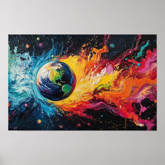 Fire and Water Surround the Earth Poster (Voorkant)