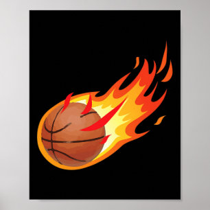 Fire Ball Basketbal Shot is vuur en maakt games Poster