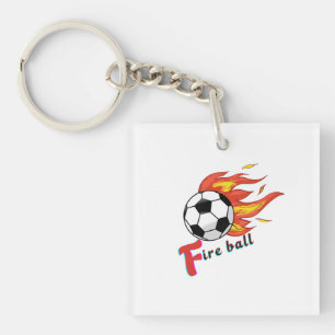 Fire Ball - Voetbal in brand Sleutelhanger