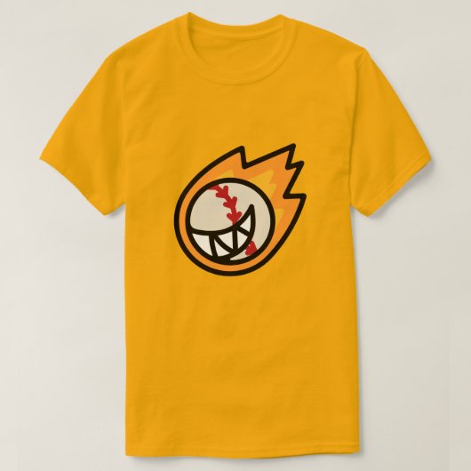 Fire Baseball Smile T-Shirt  (Design devant)