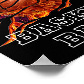 Fire Baskerball Lover zwarte achtergrond Poster (Hoek)
