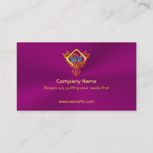 Fire Bird Phoenix over auberginehoudend paars Visitekaartje