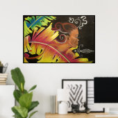 Fire - Black Art Print (Thuiskantoor)