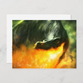 Fire-Breathing Dinosaur of Dragon van Michael Mahe Briefkaart (Voorkant / Achterkant)