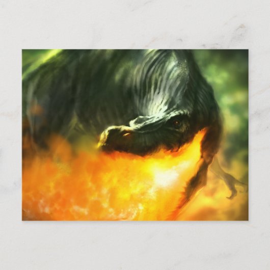 Fire-Breathing Dinosaur of Dragon van Michael Mahe Briefkaart (Voorkant)