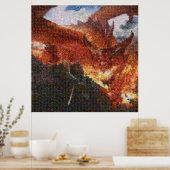 Fire Breathing Dragon Photo Mosaic Poster (Cuisine)