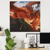 Fire Breathing Dragon Photo Mosaic Poster (Bureau à domicile)