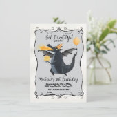 Fire Breathing Dragon verjaardagsfeestje Kaart (Staand voorkant)