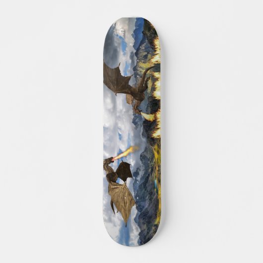 Fire Breathing Dragon Wyvern Fantasy Skateboard (Voorkant)