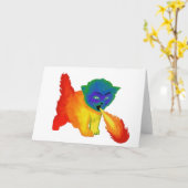 Fire Breathing Rainbow Kitten Wenskaart Kaart (Gele Bloem)