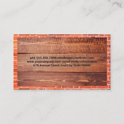 Fire Brick Oven | Pizza Pies Visitekaartje (Achterkant)