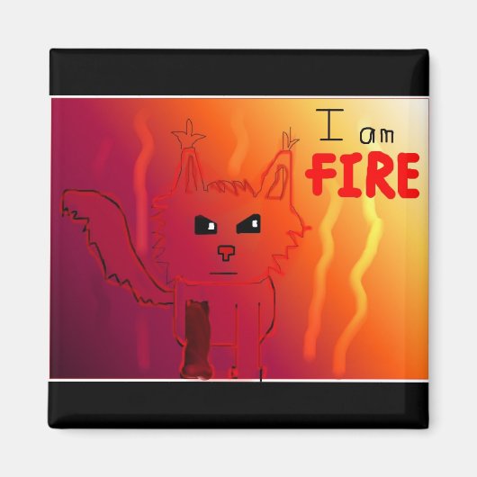 Fire Cat Magnet Magneet (Voorkant)