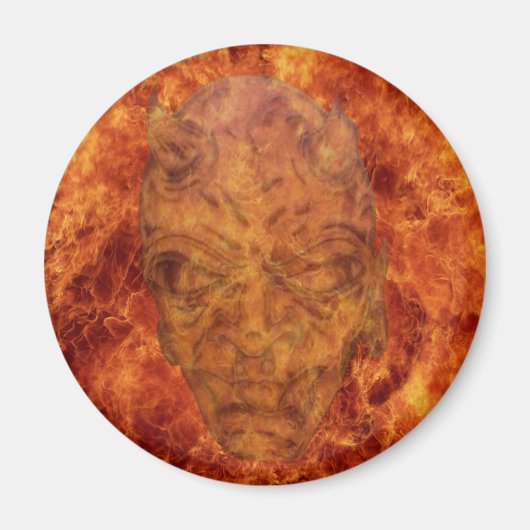 Fire Demon Round Magnet Magneet (Voorkant)