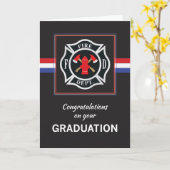 Fire Department Academy Afstuderen Emblem op Black Kaart (Gele Bloem)