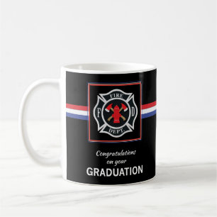 Fire Department Academy Afstuderen Emblem op Black Koffiemok