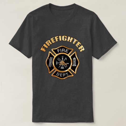 Fire Department Gold Badge T-shirt (Design voorkant)