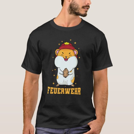 Fire Department Hamster with Fire Helmet T-shirt (Voorkant)