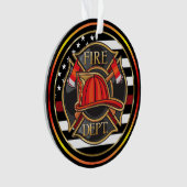 FIRE DEPARTMENT HERO Zie Terug Ornament (voorkant)