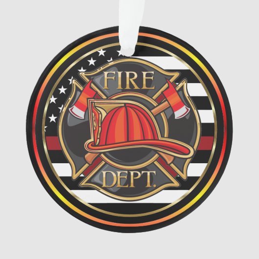 FIRE DEPARTMENT HERO Zie Terug Ornament (voorkant)