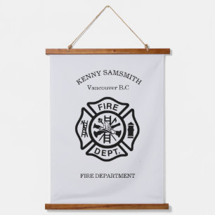 Fire Department logo Black Hangend Wandkleed