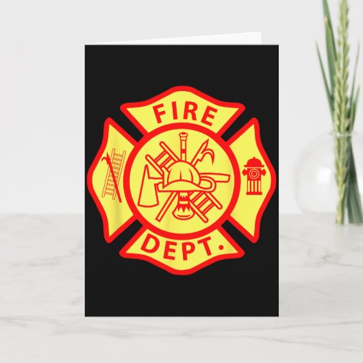 Fire Department Logo Uniform Fireman Symbol Firefi Kaart (Voorkant)