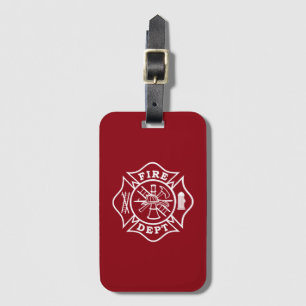 Fire Dept Maltese Cross Bagagelabel met Business