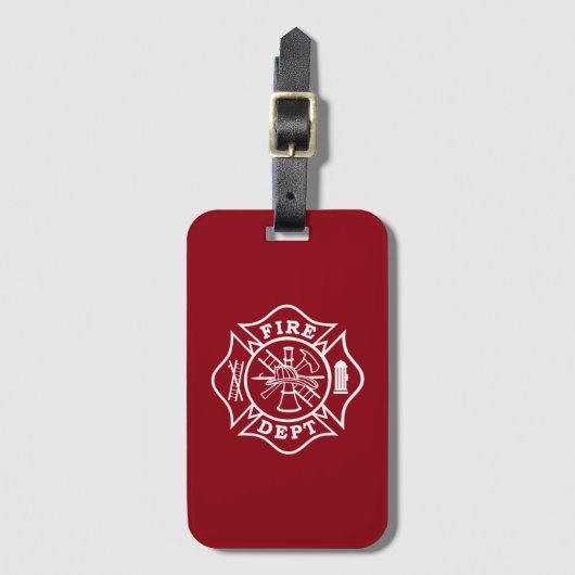 Fire Dept Maltese Cross Bagagelabel met Business (Voorkant (verticaal))