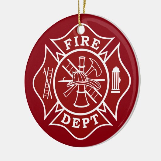 Fire Dept Maltese Cross Circle Ornament (Links)