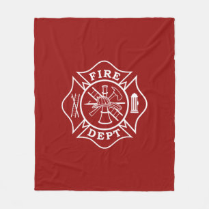 Fire Dept Maltese Cross Medium Fleece Blanket Deken