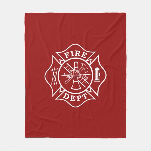 Fire Dept Maltese Cross Medium Fleece Blanket Deken (Voorkant)