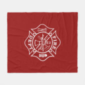 Fire Dept Maltese Cross Medium Fleece Blanket Deken (Voorkant (Horizontaal))