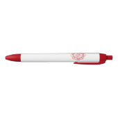 Fire Dept Maltese Cross Red Trim Pen, zwarte inkt Zwarte Inkt Pen (Bodem)