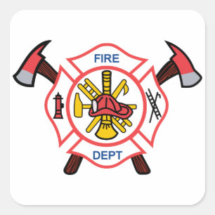 Fire Dept Vierkante Sticker