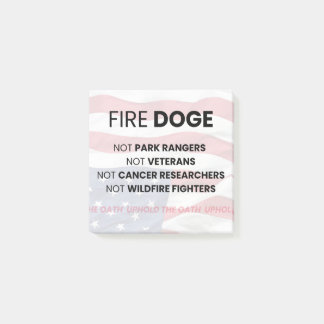 Fire DOGE niet Rangers Kankeronderzoek Veteranen Post-it® Notes